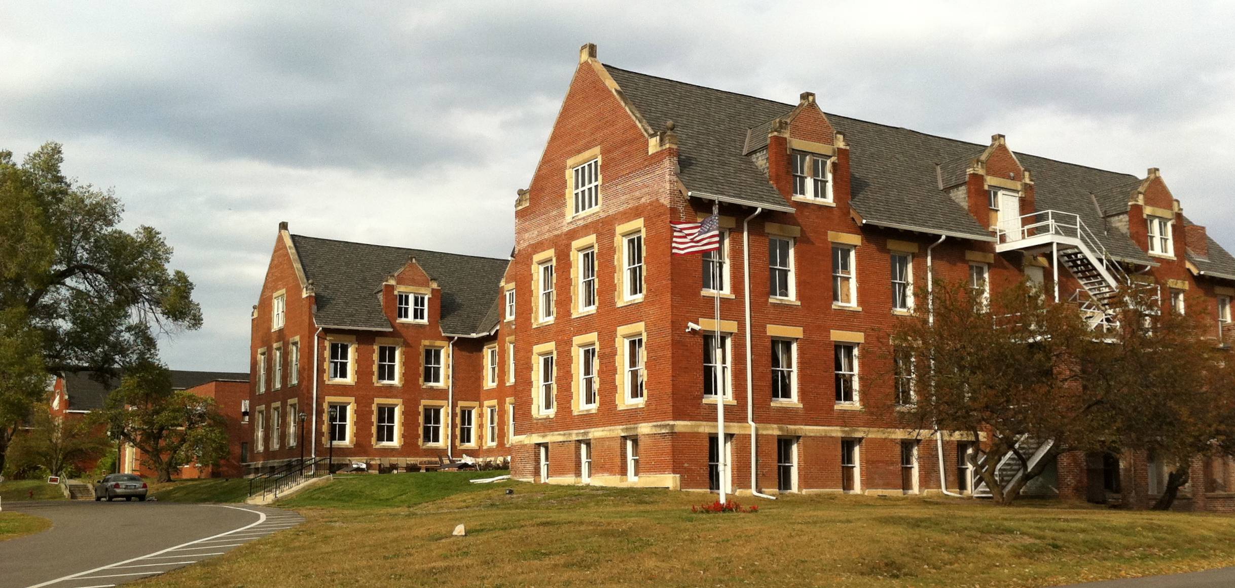 Historic Odd Fellows Home building at Belvoir Winery in Liberty, Missouri